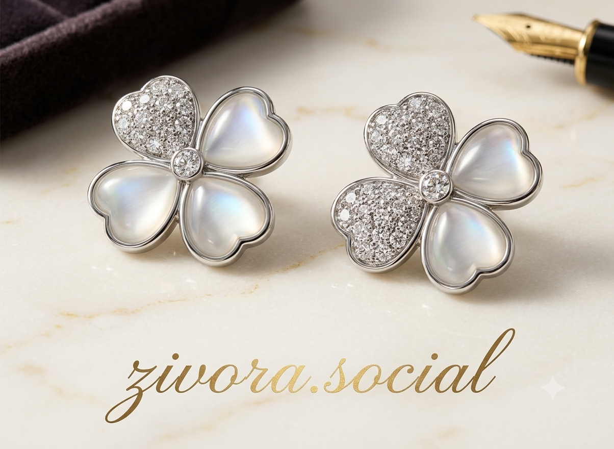 Silver heart flower earrings